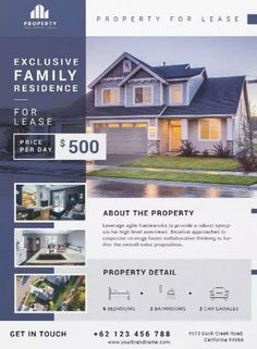 a real estate flyer is shown in this image