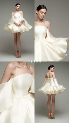 Evening dress Elegant Dresses Classy Wedding, Princess White Dress, Unique Cocktail Dress, Cocktail Wedding Dress, Dress Design Ideas, Best Wedding Photos, Unique Wedding Dresses, Party Cocktail Dress, Cocktail Outfit