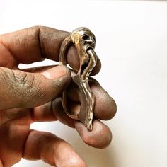 This massive double finger ring was first hand carved by LUGDUN ARTISANS founder Marcos Miranda over a decade ago. It's a cool raw design carved from sterling silver that is edgy and certainly makes for a powerful statement ring. Adhering to the company’s basic principles, this unique ring represents every individual, whether man, woman, biker, rocker or common rebel, with a quality piece that is made of solid sterling silver.  It's an excellent accessory for any man’s or woman’s casual look. Woman Biker, Biker Rings Mens, Raw Design, Double Finger Ring, Biker Rings, Designer Fashion Jewelry, Finger Rings, Finger Ring, Ring Finger