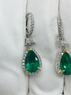 Emilio Jewelry, Art Deco Drop Earrings, Emerald Diamond Earrings, Emerald Green Earrings, Contemporary Earrings, 18k Gold Earrings, Emerald Color, Colombian Emeralds, Extreme Heat