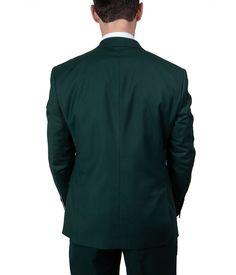 This solid suit is the perfect choice for any formal or semi-formal occasion. The suit is made from a high-quality wool blend that is both stylish and comfortable. The solid color adds a touch of sophistication, while the classic design gives the suit a timeless look. The suit comes with a matching pair of pants, so you can look your best from head to toe. Material: 65% Dacron 35% Rayon Sacramento Green, Notch Lapel Suit, Button Vest, Button Pants, Mean Green, Green Suit, Button Jacket, Fitted Suit, 3 Piece Suits