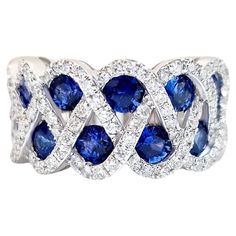 It comes with the Gemological Appraisal by GIA GG/AJP All Gemstones are Natural Blue Sapphires = 2.05 Carats Diamonds = 0.95 Carats Metal: 18K White Gold Ring Size: 6.25* US *It can be resized complimentary Bracelet Love, Blue Sapphire Ring, Gio Ponti, White Gold Diamond Rings, Modern Ring, Blue Sapphire Rings, Natural Blue Sapphire, Sapphire Stone, 3 Carat