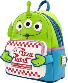 Alien Pizza Planet, Mickey Mouse Backpack, Planet Box, Disney Loungefly, Pizza Planet, Green Alien, Toy Story Alien, Cartoon Backpack, Mini Mochila