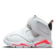 Nike Air Jordan 6 Retro Little Flex Infrared TD Basketball Shoes/Sneakers Fade-resistant White Jordan Sports Shoes, White Fade-resistant Jordan Shoes For Light Sports, High-top Scratch-resistant Jordan Sports Shoes, Casual Jordan Shoes Scratch-resistant For Sports, Scratch-resistant High-top Jordan Sports Shoes, Casual Scratch-resistant Jordan Shoes For Sports, White Scratch-resistant Sneakers For Training, White Scratch-resistant Jordan Shoes For Streetwear, White Scratch-resistant Basketball Shoes For Training