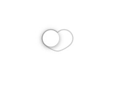 a white heart shaped object is shown against a white background with the word love written on it