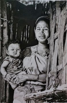 Painting of assam, assamese women, little boy Sketches Figures, Village Life Drawing, Assam Culture Art, Assam Culture, Cultural Drawing, Bihu Dance, Shayari Background, Pencil Sketches Landscape, Spatula Painting