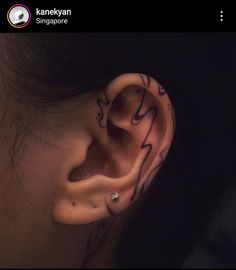 an ear with some writing on it