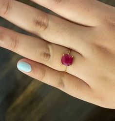 PRODUCT DETAILS :- Main Stone : Ruby Shape : Cushion Cut : Faceted Color : Red Gemstone Size : 8MM Metal : 925 Sterling Silver Stamp : Yes Ring Size :- All Sizes Available Every item will be delivered with a nice gift box Customization is available, We can also make it with 14k, 18k solid gold (white or yellow or rose) and diamond accent stone, just feel free to contact us.   IMPORTANT: * Customer service is available 7 days a week * For wholesale discounts Feel free to contact us * All jewelry items will be delivered nicely packaged with a fancy gift box. *The stones may vary slightly in color, due to reflection We Offer professionalism, quality, and reliability.   We would highly appreciate Your Response. Thank You SarvaCreationsIndia Ethical Ruby Open Ring For Promise, Simple Adjustable Rings With Ethical Gemstones, Dainty Ruby Ring With Prong Setting, Ruby Open Ring With Prong Setting, Classic Ruby Stackable Rings As A Gift, Ruby Ring With Prong Setting As Gift, Classic Ruby Stackable Rings For Gift, Ruby Stackable Birthstone Rings, Ruby Birthstone Stackable Rings