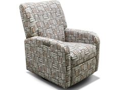 the recliner chair is upholstered and ready to be used