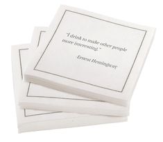 four napkins with the words i think to make other people more interesting