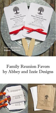 family reunion favors by abley and izziie designs on a plate with scissors