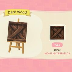 a wooden easel with two different types of wood on the front and back sides