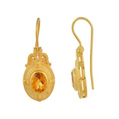 Citrine Vermeil 14K Gold Over Sterling Silver Earring 925 Silver = 4.30 gm. Citrine = 3.80 ct. Citrine is the birthstone for November and is a symbol of healthy mind and happiness. The beautiful earring measures to be 1.25 inches long including the wire and 0.55 inches wide at its maximum points. The earrings have been made by a team of highly trained and skilled artisans. What is Vermeil 14K Gold? It is a thick layer of 14K Gold plating on 925 Sterling Silver. If for any reason you are not comp Classic Hallmarked Citrine Jewelry, Oval Birthstone Earrings For Formal Occasions, Oval Citrine Gemstone Earrings, Gold Oval Gemstone Earrings, Yellow Gold Sterling Silver Oval Earrings, 14k Gold Birthstone Earrings For Formal Events, Gold Citrine Earrings With Birthstone, Gold Earrings With Citrine Birthstone, Classic Citrine Earrings As Gift