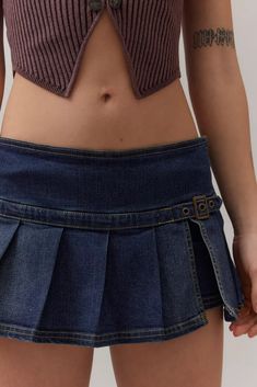 BDG Shaina Belted Denim Micro Mini Skort | Urban Outfitters Y2k Style Short Denim Skirt, Y2k Mini Skirt Bottoms With Belt Loops, Y2k Mid-rise Fitted Skort, Y2k Style Fitted Mid-rise Skort, Y2k Fitted Mid-rise Skort, Y2k Fitted Bottoms With Belt Loops, Fitted Denim Skort With Belt Loops, Y2k Denim Mini Skirt With Belt Loops, Fitted Y2k Denim Skirt With Belt Loops