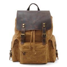 Waxed Canvas Backpack – Durable Canvas Backpack Men, Waxed Canvas Backpack, Military Backpack, Unisex Backpack, Boys Backpacks, Waterproof Backpack, Vintage Canvas, Canvas Backpack, Large Backpack