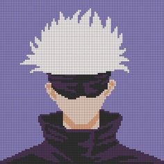 a cross stitch pattern of a man with white hair