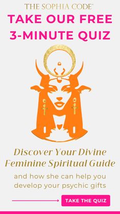 Who is your Divine Feminine Spirit Guide? Find out in just 3 minutes! She’ll help you cultivate spiritual healing, develop leadership skills, and enhance your spiritual practices. Unlock the secrets of spiritual manifestation and personal growth by tapping into her wisdom. Take the quiz today and start your journey to self-discovery!