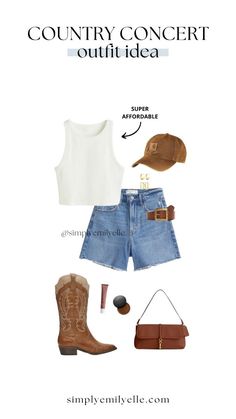 Country Concert Outfit Ideas You'll Obsess Over Cowgirl Fits, Outdoor Concert Outfit, Country Festival Outfit, Country Music Festival Outfits, Summer Country Concert Outfit, Country Jam, Country Concert Outfit Ideas, Cowboy Boot Outfits, Hydrating Lip Oil