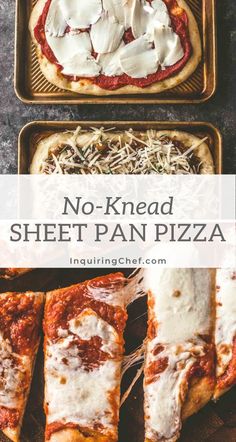 No-Knead Sheet Pan Pizza Sheet Pan Pizza, Pizza Sides, Goat Cheese Pizza, Small Pizza, Sheet Pans, Loaded Baked Potato Soup, Making Homemade Pizza, Pan Dinners