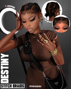 "DESTINY" stitch braids Sims 4 Children, Sims 4 Cc Makeup, Sims 4 Game Mods, Tumblr Sims 4, Sims 4 Expansions