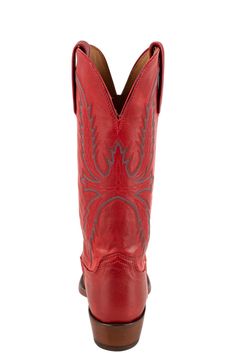 cowgirl boots  Lucchese stitch details  Material: Goat Toe Type: Lucchese 5-toe (snip) Heel Type: Lucchese 4-cowboy heel  Outsole: Leather  Insole: Cushioned leather Heel Height: 1 1/2" Shaft Height: 12" Care: Brush off with a damp cloth, apply with leather conditioner Manufactured: Handmade in Texas