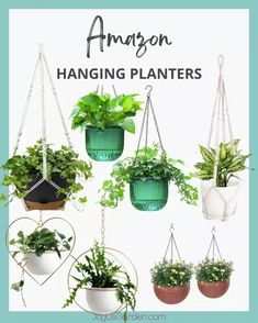 hanging planters with plants in them and the text, how to make hanging pots