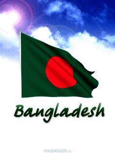 the bangladesh flag is flying high in the sky