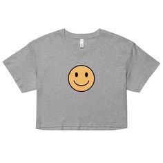 Y2K Smiley Face Baby Tee Trendy Crop Top With Retro Vibes, Y2K Fashion, Nostalgic Vibes - Etsy Y2k Text Print Cropped T-shirt With Crew Neck, Summer Smiley Face Tops For Streetwear, Summer Streetwear Tops With Smiley Face, Y2k Smiley Face, Y2k Cropped T-shirt With Slogan, Y2k Cropped T-shirt With Text Print, Y2k Trends, Trendy Crop Top, Nostalgic Vibes