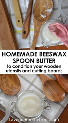 homemade beeswax spoon butter to condition your wooden utensils and cutting boards