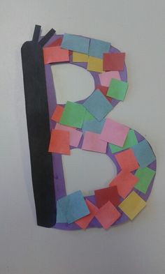 the letter b is made out of colored paper