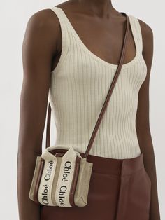 Chloé Woody Nano Tote | Chloé US Mini Designer Bags, Trajes Kylie Jenner, Mini Chain Bag, Diy Bags Patterns, Sustainable Leather, Girly Bags, Linen Canvas, Bags Aesthetic, Bag Collection