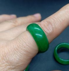 "green jade ring 1.Material: dyed jade stone 2.Size of bead: US 8# diameter: 18mm-18.3mm US 9# diameter: 18.8mm-19.2mm US 10# diameter: 19.8mm-20mm 3. this price is one bead 4. fit make earring /brooch/pendant/necklace ect jewelry, 5.If you have speical requests, I'll be happy to do it for you. 6.Returns:I accept returns. 1)Send me an email within 7 days and let me know the item is being returned. 2)I will refund your money after we recieve our merchandise. 3)Precondition:the item must be comple Handmade Green Jade Rings, Green Jade Round Band Jewelry, Green Jade Round Band Ring, Green Jade Ring, Earring Brooch, Woman Ring, Man Ring, Ring Man, Talisman Necklace