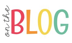 the word blog written in multicolored letters on a white background with black lettering