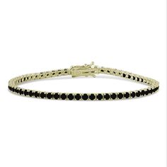 perfect for<br>shop the look > travel darlings <span class='visuallyhidden'>Call or text 323-404-2959 if you need shopping assistance.</span> Classic Round Black Diamond Bracelet, Classic Black Diamond Bracelet, Classic Tennis Bracelet With Black Diamonds, Modern Yellow Gold Tennis Bracelet With Prong Setting, Classic Black Diamond Tennis Bracelet, Modern Stackable Tennis Bracelet, Modern Stackable Round Tennis Bracelet, Gold Color Combinations, Gold Color Combination