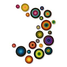 a number made up of different colored circles