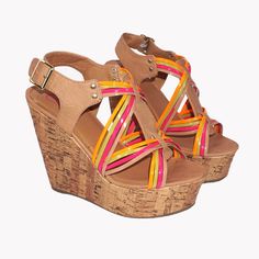 Get Ready To Party When The Sun Hits With These Fun And Sexy Strappy Wedges Made By Candie's. Features 5-1/2" Cork Wedge Heel, 2" Platform Front Base, Padded Inner Soles, Adjustable Ankle Strap, Rubber Bottom Treads. Brand New. Trendy Orange Wedge Heel Sandals, Trendy Orange Wedge Sandals, Wedge High Tops, When The Sun Hits, Plastic Recycling, Nice Sandals, Candies Shoes, Cork Wedges, Crochet Sandals