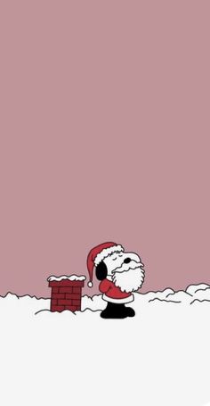 a cartoon santa clause is standing in the snow