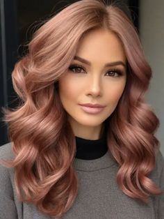 Women’s Hair Color Trends 2023, Fun Hair Colors That Are Professional, Rose Ash Brown Hair, Rose Beige Hair Brunette, Hair Colour For Pink Skin Tone, Dusty Rose Brown Hair, Light Ash Pink Hair, Pink Hair For Fall, Caramel Pink Hair