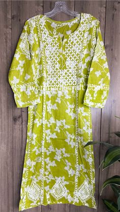 Spring Floral !! Soft and beautiful Chikankari kurta with a floral print. Length-45 inches Green Block Print Kurta For Spring, Spring Green Block Print Kurta, Pista Green Kurta With Printed Motifs For Spring, Spring Multicolor Chikankari Embroidery Kurta, Spring Multicolor Kurta With Chikankari Embroidery, Bohemian Pista Green Kurta With Chikankari Embroidery, Bohemian Style Pista Green Kurta For Spring, Spring Pista Green Traditional Wear With Cutdana, Spring Pista Green Kurta With Chikankari Embroidery