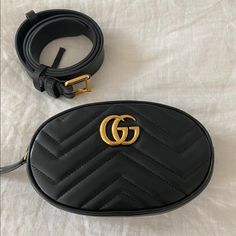 Worn Only 3 Times. Basically Brand New Gucci Leather Belt Bag With Removable Pouch, Gucci Luxury Leather Belt Bag, Black Gucci Pouch Bag, Gucci Pouch, Bags Gucci, Style And Grace, Gucci Bags, Gucci Bag, Mini Bag