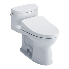 TOTO brings you smart bathroom technology for a more convenient life. The TOTO MW6343056CEFG#01 is an advanced one-piece toilet from the Supreme II collection. It is equipped with the WASHLET+ S550e high-tech electronic bidet that doesn't skimp on functionality. Featuring a heated seat, deodorizer, warm water rinsing, and the PREMIST pre-misting function to reduce grime adherence, this top-of-the-line toilet increases the comfort and hygiene of your everyday toilet experience. Another awesome feature is the auto-open/close lid and a night light that gives you convenience when nature calls in the late evening.The innovative elongated bowl of this toilet is coated with the CEFIONTECT glaze that helps improve hygiene in your bathroom by preventing mold and bacteria from thriving on ceramic su Smart Bathroom Technology, Bathroom Technology, Toto Toilet, Smart Bathroom, Solid Waste, New Toilet, Bidet Toilet, Gallon Of Water, Heated Seat