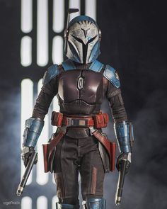 the star wars action figure has been made to look like boba fett, and is