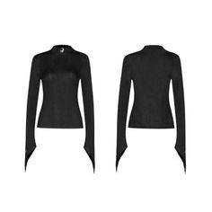 Material: POLYESTER,POLYAMIDE 
Color:BLACK 
Size:US_XS-MSku:PT-393 Gothic Long Sleeve T-shirt For Fall, Black Grunge T-shirt For Fall, Alternative Black Stretch T-shirt, Gothic Stretch Cotton Tops, Edgy Black Winter T-shirt, Fitted Black T-shirt For Fall, Black Long Sleeve Top For Halloween, Long Sleeve Black Top For Halloween, Fitted Gothic Top For Streetwear