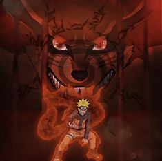 an animated image of naruto with red eyes