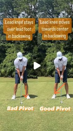 two images show how to put the golf ball on the tee and hit it in the hole