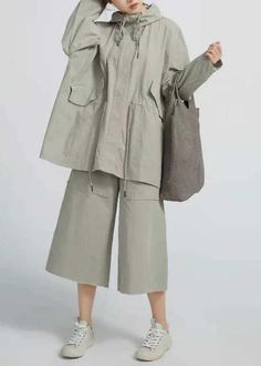 Khaki Green Coat, Woolen Coat Winter, Frock Style, Summer Coats, Spring Shorts, Drawstring Top, Fall Coat, Green Coat, Woolen Coat