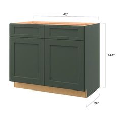 an image of a kitchen cabinet with measurements