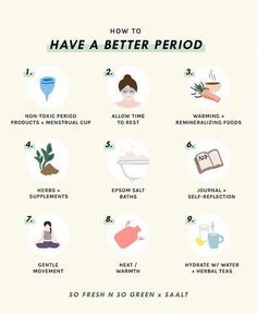 Do you experience cramping, headaches or migraines, and bloating during your period? If so, try these tips and use a menstrual cup. Period Tips, Healthy Period, Foods To Balance Hormones, Period Hacks, Menstrual Health, Feminine Health, Vie Motivation, Living Healthy, Period Pain