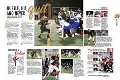 an article in the sports paper features photos of football players and their uniforms, including helmets