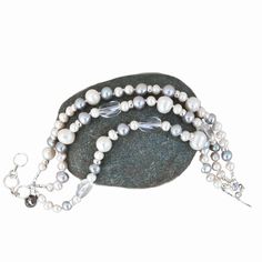 Pearls are having a moment! We go directly to the source for our pearls, cutting out the middleman and offering you the best prices. You'll love the parade of shapes and colors in our gorgeous freshwater pearl and clear quartz bracelet. It is handcrafted with an adjustable sterling silver toggle closure. Exclusive, 7" to 8 1/2" long. Style #B382 Freshwater pearls, sterling silver, clear quartz. Adjustable toggle closure 7'-8 1/2" long The bracelet comes with a ".925" sterling silver stamp as a s Clear Quartz Bracelet, Roman Glass, Scene Design, Shapes And Colors, Quartz Bracelet, Shop Signs, How To Raise Money, Free Giveaway, Clear Quartz